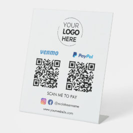 Paypal Venmo QR Code Zahlung | Zur Bezahlung scann Sockelschild