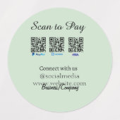 paypal venmo visa card scan to pay QR social media Etiketten (Design 2)