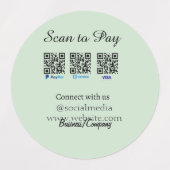 paypal venmo visa card scan to pay QR social media Etiketten (Design 1)