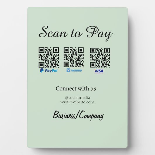 paypal venmo visa card scan to pay QR social media Fotoplatte (Vorderseite)