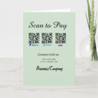 paypal venmo visa card scan to pay QR social media Karte