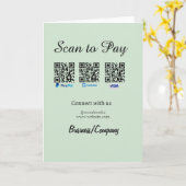 paypal venmo visa card scan to pay QR social media Karte (Gelbe Blume)