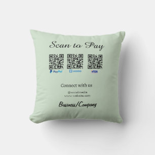 PayPal Venmo Visa-Karte scannen um per QR Social M Kissen