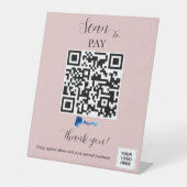 Paypal Zahlung QR Code Rosa Rosa Rosa Sockelschild (Vorderseite)