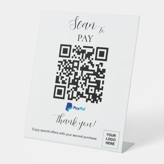 PayPal-Zahlung QR-Code Sockelschild (Vorderseite)
