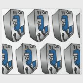 Payphone Blue Telefon Geschenkpapier (Flach)