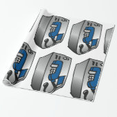 Payphone Blue Telefon Geschenkpapier (Ungerollt)