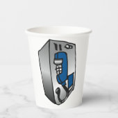 Payphone Blue Telefon Pappbecher (Vorderseite)