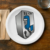 Payphone Blue Telefon Pappteller