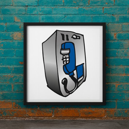 Payphone Blue Telefon Poster