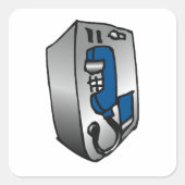 Payphone Blue Telefon Quadratischer Aufkleber (Vorderseite)
