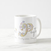 PayPton p Name bedeutet Monogramm-Tasse Kaffeetasse (VorderseiteRechts)