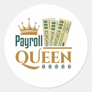 Payroll Queen Runder Aufkleber