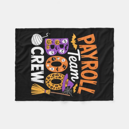 Payroll Team Boo Crew Halloween Matching Soky Outf Fleecedecke (Vorderseite (Horizontal))