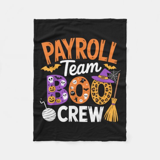 Payroll Team Boo Crew Halloween Matching Soky Outf Fleecedecke (Vorderseite)