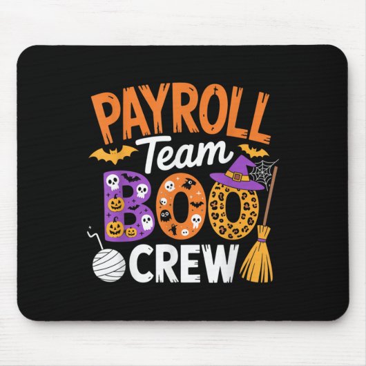 Payroll Team Boo Crew Halloween Matching Soky Outf Mousepad (Vorne)