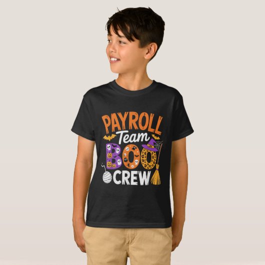 Payroll Team Boo Crew Halloween Matching Soky Outf T-Shirt (Vorne ganz)
