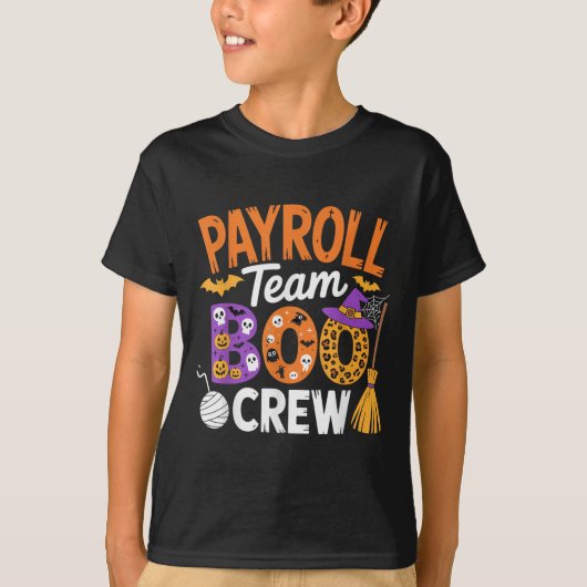 Payroll Team Boo Crew Halloween Matching Soky Outf T-Shirt (Vorderseite)