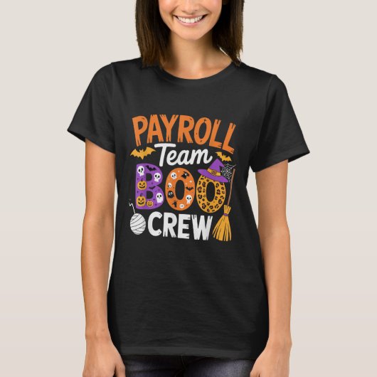 Payroll Team Boo Crew Halloween Matching Soky Outf T-Shirt (Vorderseite)