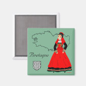 Pays Pourlet, Bretagne, Frankreich Magnet (Vorderseite/Rückseite)