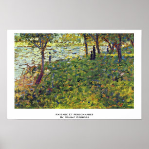 Paysage et personnings by Seurat Georges Poster