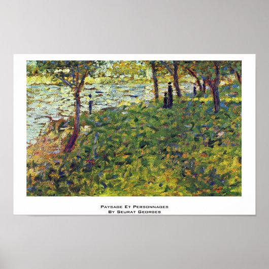 Paysage et personnings by Seurat Georges Poster (Vorne)