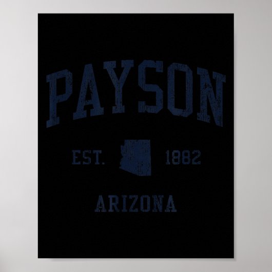 Payson Az Jn1 Vintage Athletic Blue Design Poster (Vorne)