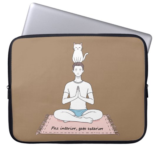 Paz Interior, Gato Exterior Laptopschutzhülle (Vorderseite)