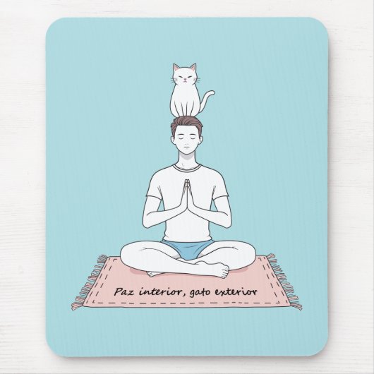 Paz Interior, Gato Exterior Mousepad (Vorne)