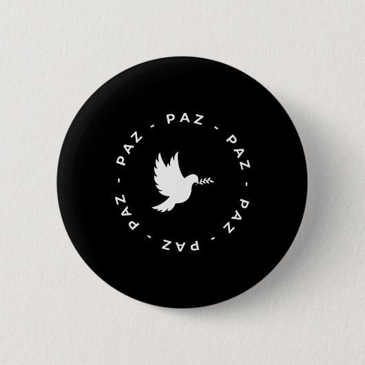 Paz Minimalist Symbol Spanischer Frieden Button (Vorderseite)