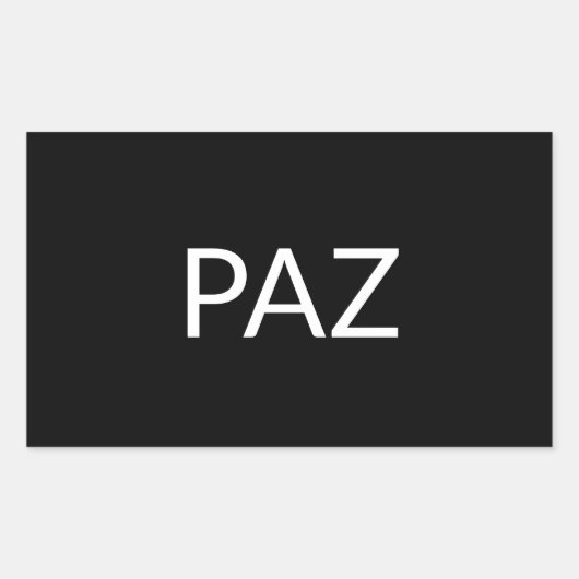 Paz Schwarz-weißer spanischer Frieden, einfach min Rechteckiger Aufkleber (Vorderseite)