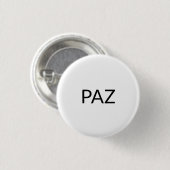 Paz White Black Spanischer Frieden einfach minimal Button (Vorne & Hinten)