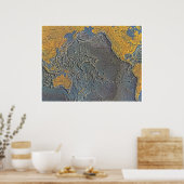 " Pazifik: 1969/heute - Meeresboden Karte Poster (Küche)