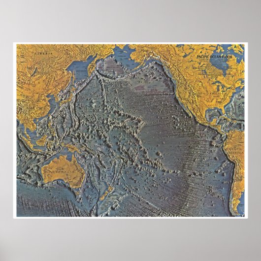 " Pazifik: 1969/heute - Meeresboden Karte Poster (Vorne)