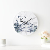 Pazifik Nordwest Rocky Mountains und Deer Große Wanduhr (Zuhause)