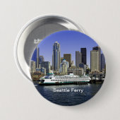 Pazifik Nordwest Seattle Ferry & Gebäude Button (Vorne & Hinten)