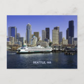 Pazifik Nordwest Seattle Ferry & Gebäude Postkarte (Vorderseite)
