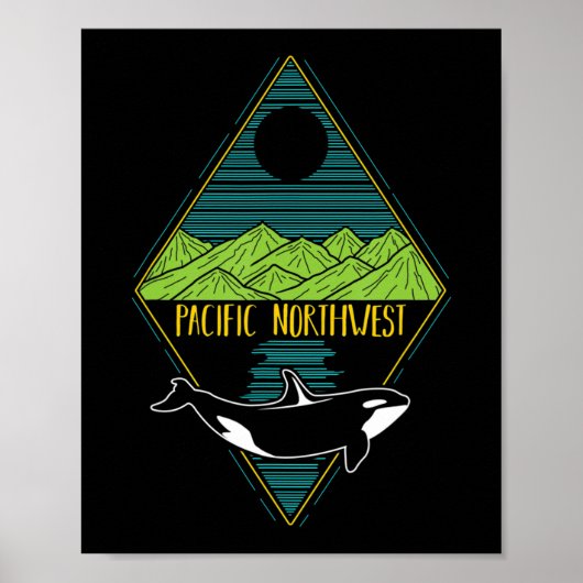 Pazifik Nordwestorca Whale Tree Mountain Ocean P Poster (Vorne)