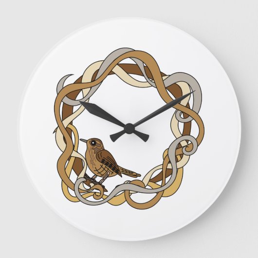 Pazifik-Zaunkönig Große Wanduhr (Vorderseite)