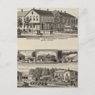 Pazifikhaus, Salina Valley Farm, Kansas Postkarte