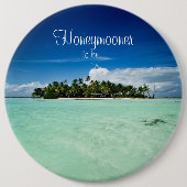 Pazifikinsel mit Palme-Flitterwochenknopf Button (Vorderseite)