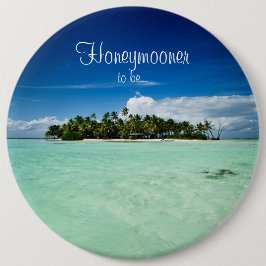 Pazifikinsel mit Palme-Flitterwochenknopf Button