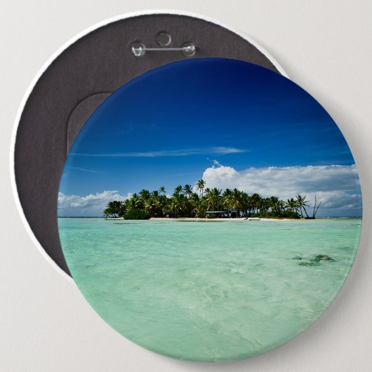 Pazifikinsel mit Palmeknopf Button (Vorne & Hinten)