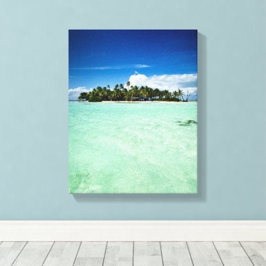 Pazifikinsel mit Palmen Leinwand (Insitu (Holzboden))