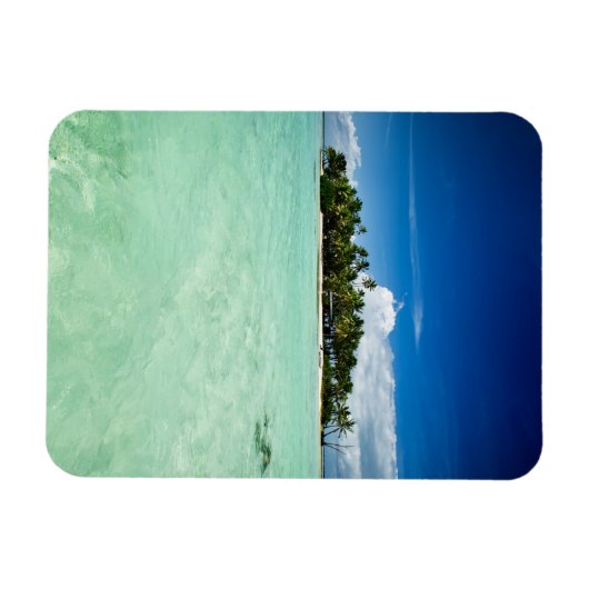 Pazifikinsel mit Palmen vertikaler Magnet (Horizontal)