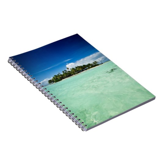 Pazifikinsel mit Palmenotizbuch Notizblock (Rechte Seite)