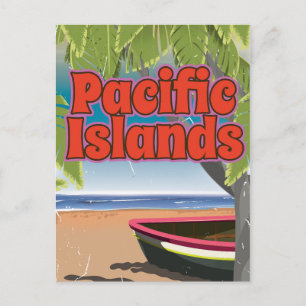 Pazifikinseln Vintage-Urlaubskunst Postkarte