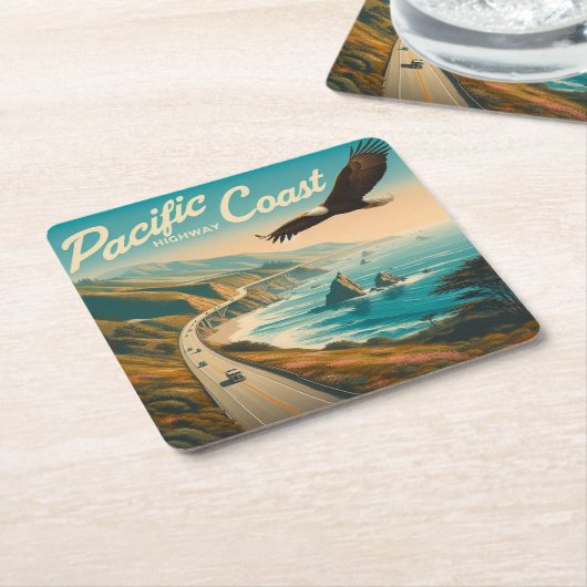 Pazifikküste Rechteckiger Pappuntersetzer (angewinkelt)