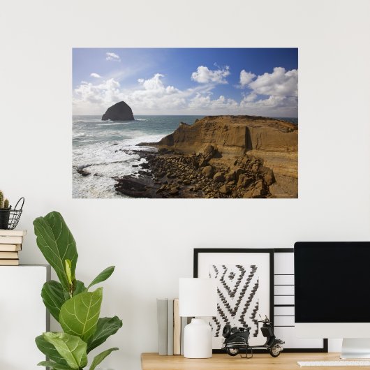 Pazifikküste von Rocky Oregon in der Pazifikstadt Poster (Heimbüro)