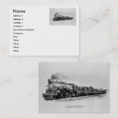 Pazifische Art Lokomotive der Eisenbahn in des Visitenkarte (Vorne/Hinten)